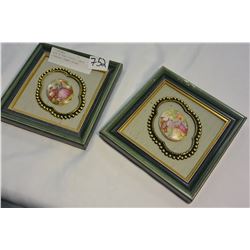 PAIR OF HAND PAINTED LIMOGE LOVESTORY FRAMED CHINAS