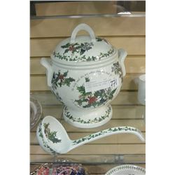 HIGHLY COLLECTIBLE PORTMEIRRON LIDDED TUREEN AND LADLE
