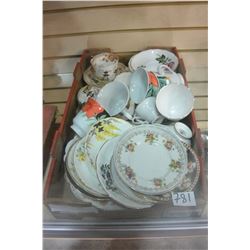 LOT OF CHINA CUPS AND SAUCERS ETC