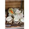 Image 1 : CRYSTAL BERRY BOWL SET AND CHINA PLATES AND PARTIAL PARAGON TEASET AND DEMITASSE