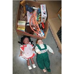 2 BOXES OF COLLECTIBLE DOLLS AND COLLECTIBLES