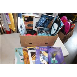 BOX OF MUSIC AND INSTRUCTIONAL BOOKS