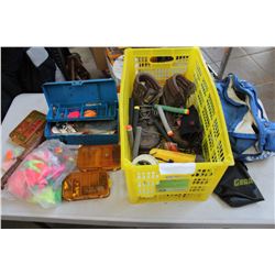 CRATE OF FISHING GEAR