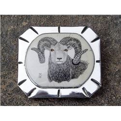 Bighorn Sheep belt buckle by Marv Clynke
