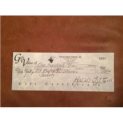 Steve's Meat Market $100 Certificate