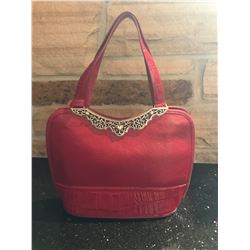 Red Leather Brighton Handbag
