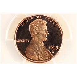 1999-S LINCOLN CENT PCGS PR69RD DCAM