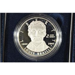 2009-P LOUIS BRAILLE PROOF SILVER DOLLAR