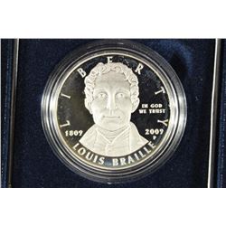 2009-P LOUIS BRAILLE PROOF SILVER DOLLAR