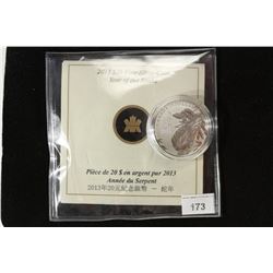 2013 CANADA $20 FINE SILVER COIN YEAR OF THE SNAKE