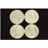 Image 2 : 4 ASSORTED 1964 WASHINGTON SILVER QUARTERS