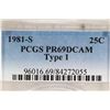 Image 3 : 1981-S TYPE I WASHINGTON QUARTER PCGS PR69 DCAM