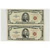 Image 1 : 1953 & 1963 $5 US NOTES RED SEALS
