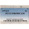 Image 3 : 1974-S JEFFERSON NICKEL PCGS PR69 DCAM