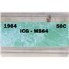 Image 3 : 1964 90% SILVER KENNEDY HALF DOLLAR ICG MS64