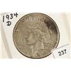 Image 1 : 1934-D PEACE SILVER DOLLAR