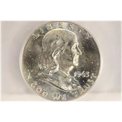 1963-D FRANKLIN HALF DOLLAR ICG MS63