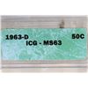 Image 3 : 1963-D FRANKLIN HALF DOLLAR ICG MS63