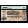 Image 1 : 1862-63 $100 Confederate States of America Note PMG 35