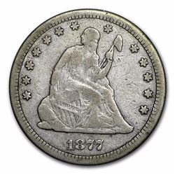 1877-CC Seated Liberty Quarter Coin