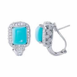 14KT White Gold 5.14ctw Turquoise and Diamond Earrings