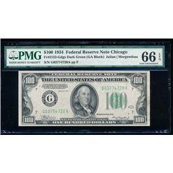 1934 $100 Chicago Federal Reserve Note PMG 66EPQ