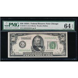 1928A $50 Chicago Federal Reserve Note Fancy Serial Number PMG 64EPQ