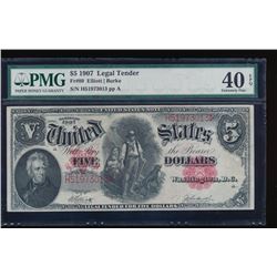 1907 $5 Legal Tender Note PMG 40EPQ