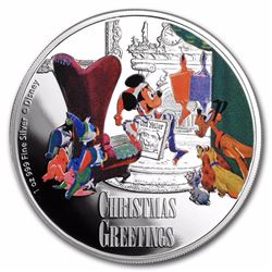 2017 $1 Disney Seasons Greetings Silver Niue Coin