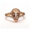 14KT Rose Gold 1.90ct Morganite and Diamod Ring