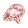 14KT Rose Gold 14.10ct Morganite and Diamond Ring