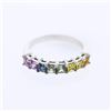 14KT White Gold 1.29ctw Multi Color Sapphire Ring
