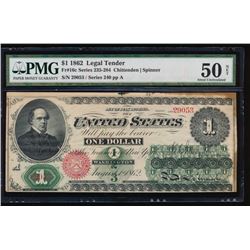 1862 $1 Legal Tender Note PMG 50NET