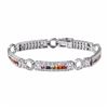 Image 1 : 14KT White Gold 3.82ctw Multi Color Sapphire and Diamond Bracelet