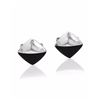 Image 1 : 14KT White Gold 4.81ctw Onyx and Diamond Cuff links