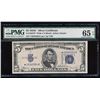 Image 1 : 1934C $5 Silver Certificate Wide PMG 65EPQ