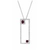 Image 1 : 14KT White Gold 0.68ctw Ruby and Diamond Pendant with Chain