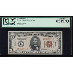 1934-A $5 Hawaii Federal Reserve Note PCGS 65PPQ