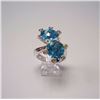 Image 1 : 14KT White Gold 11.51ctw Blue Topaz and Diamond Ring