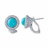 Image 1 : 14KT White Gold 2.32ctw Turquoise and Diamond Earrings