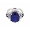 Image 1 : 14KT White Gold 7.21ctw Sapphire and Diamond Ring