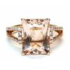 Image 1 : 14KT Rose Gold 5.37ct Morganite and Diamond Ring