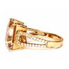 Image 2 : 14KT Rose Gold 5.37ct Morganite and Diamond Ring