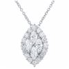 Image 1 : 14KT White Gold 0.73ctw Diamond Pendant with Chain
