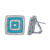 Image 1 : 14KT White Gold 1.06ctw Turquoise and Diamond Earrings