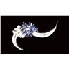 Image 5 : Platinum 2.25ctw Sapphire and Diamond Brooch