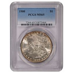 1900 $1 Morgan Silver Dollar Coin PCGS MS65