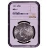 Image 1 : 1923-S $1 Peace Silver Dollar Coin NGC MS62