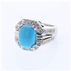 Image 1 : 14KT White Gold 3.03ct Turquoise and Diamond Ring