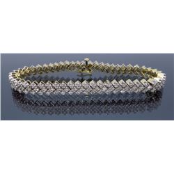 14KT Two Tone Gold 3.80ctw Diamond Bracelet